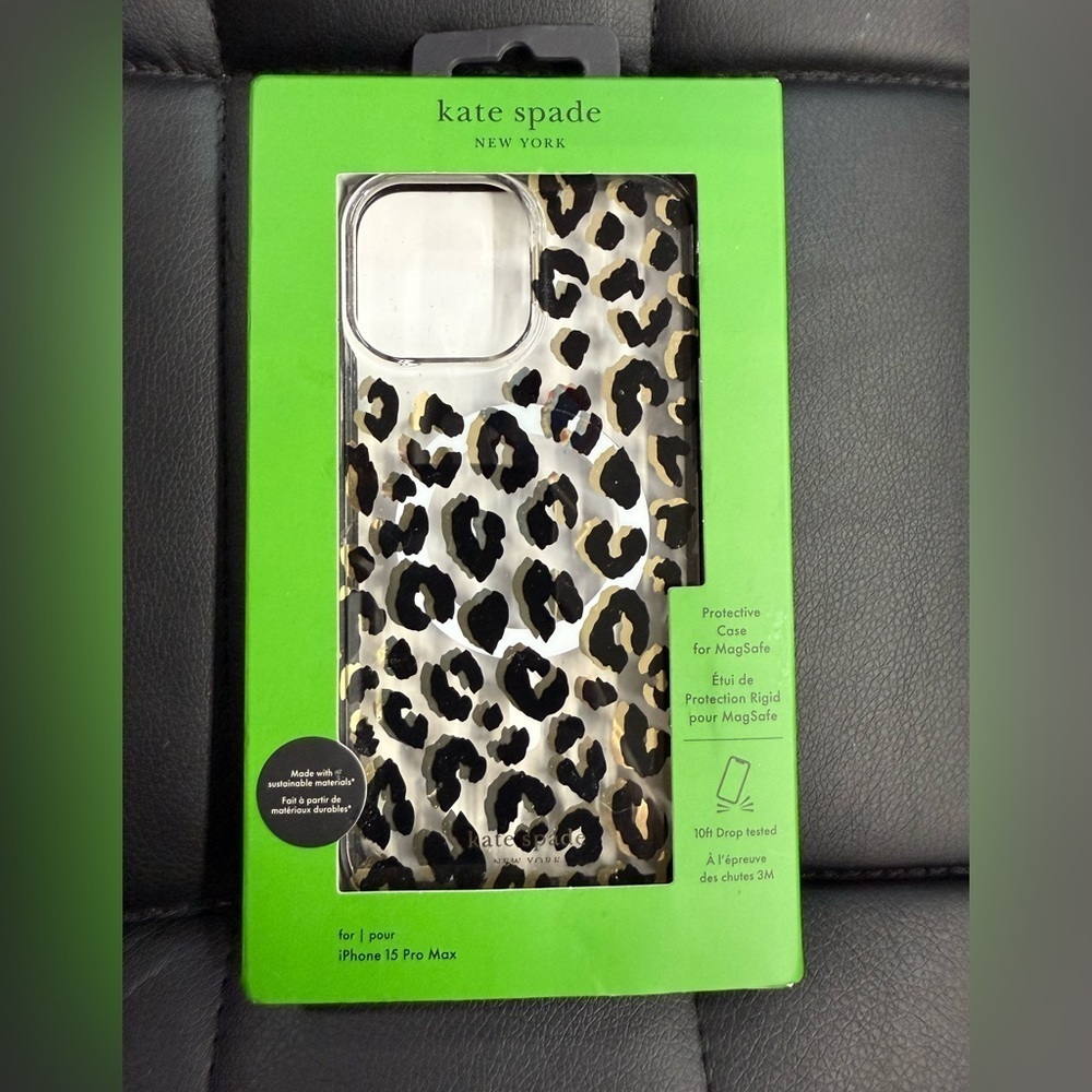 Kate Spade Leopard Print iPhone 15 Pro Max Case – MagSafe Compatible